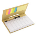 Organizador de mesa post-it com caneta kraft - Vade de mesa com planejamento de marcadores