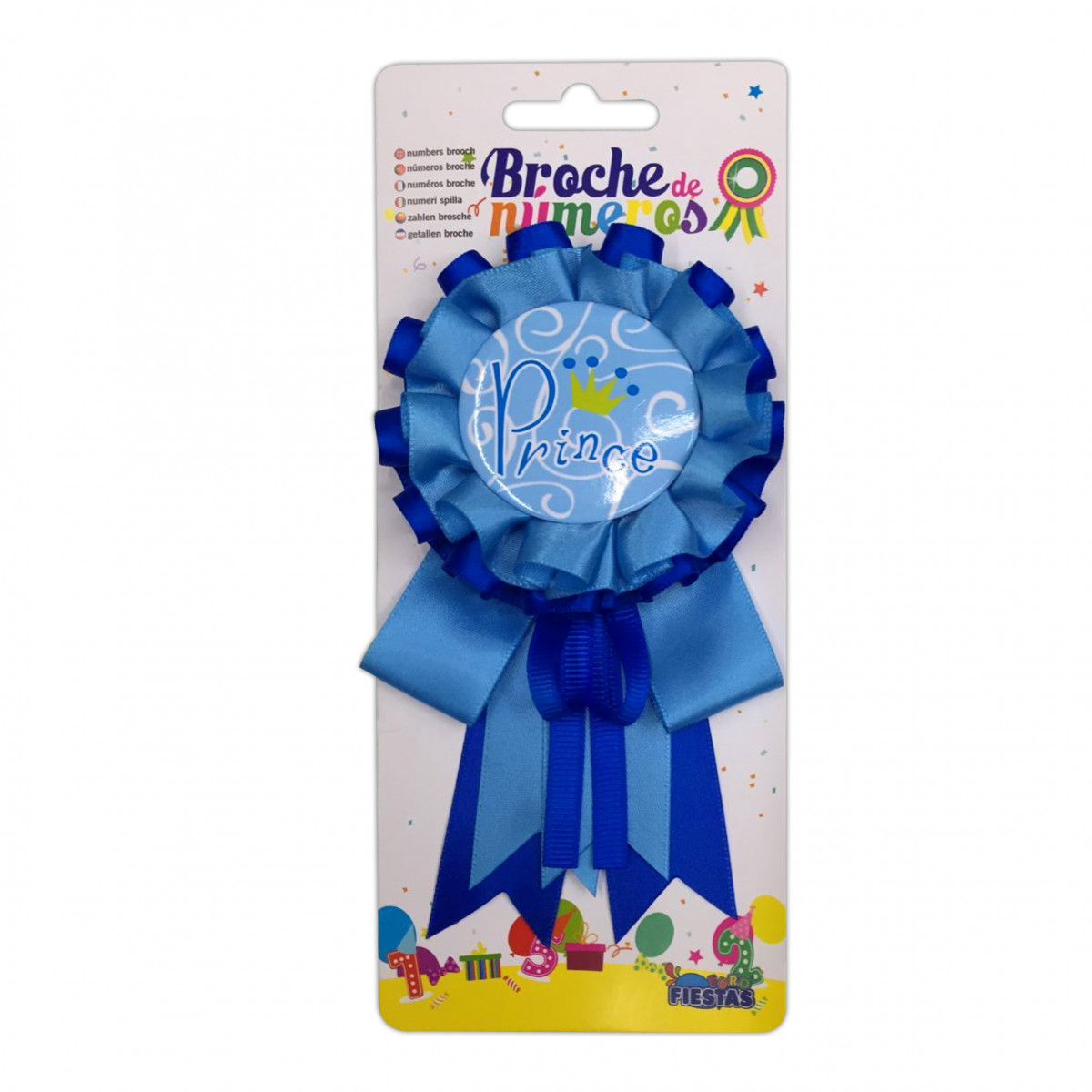 Broche de medalha azul príncipe