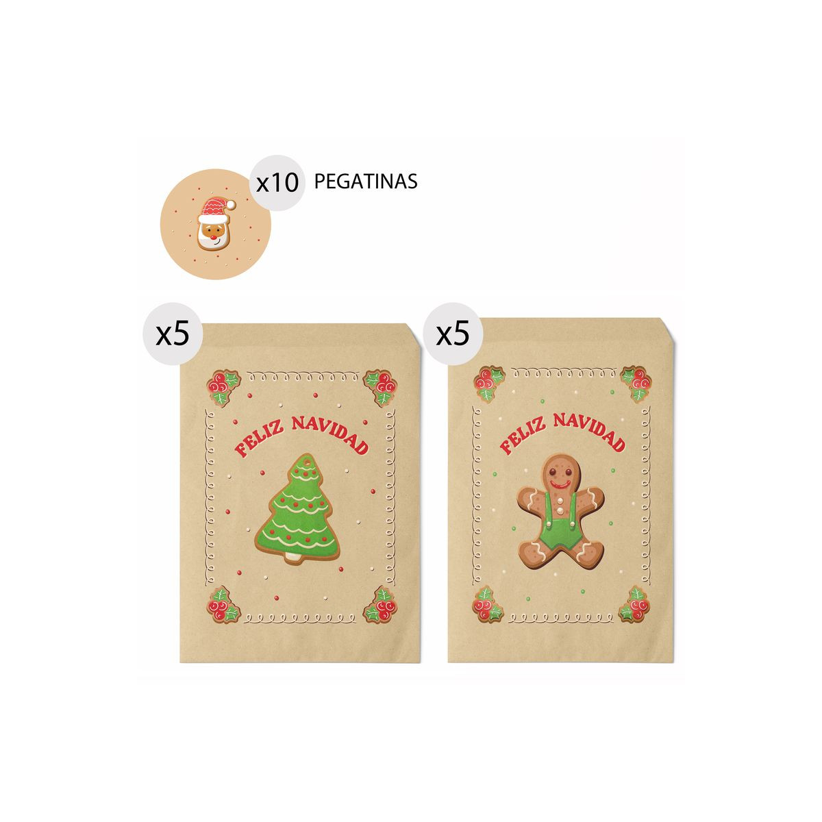 Envelopes de presente 16x24 para Natal Doce Natal 10 unidades