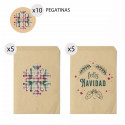 Envelopes de presente vintage kraft para Natal 10 unidades 13x16 e adesivos