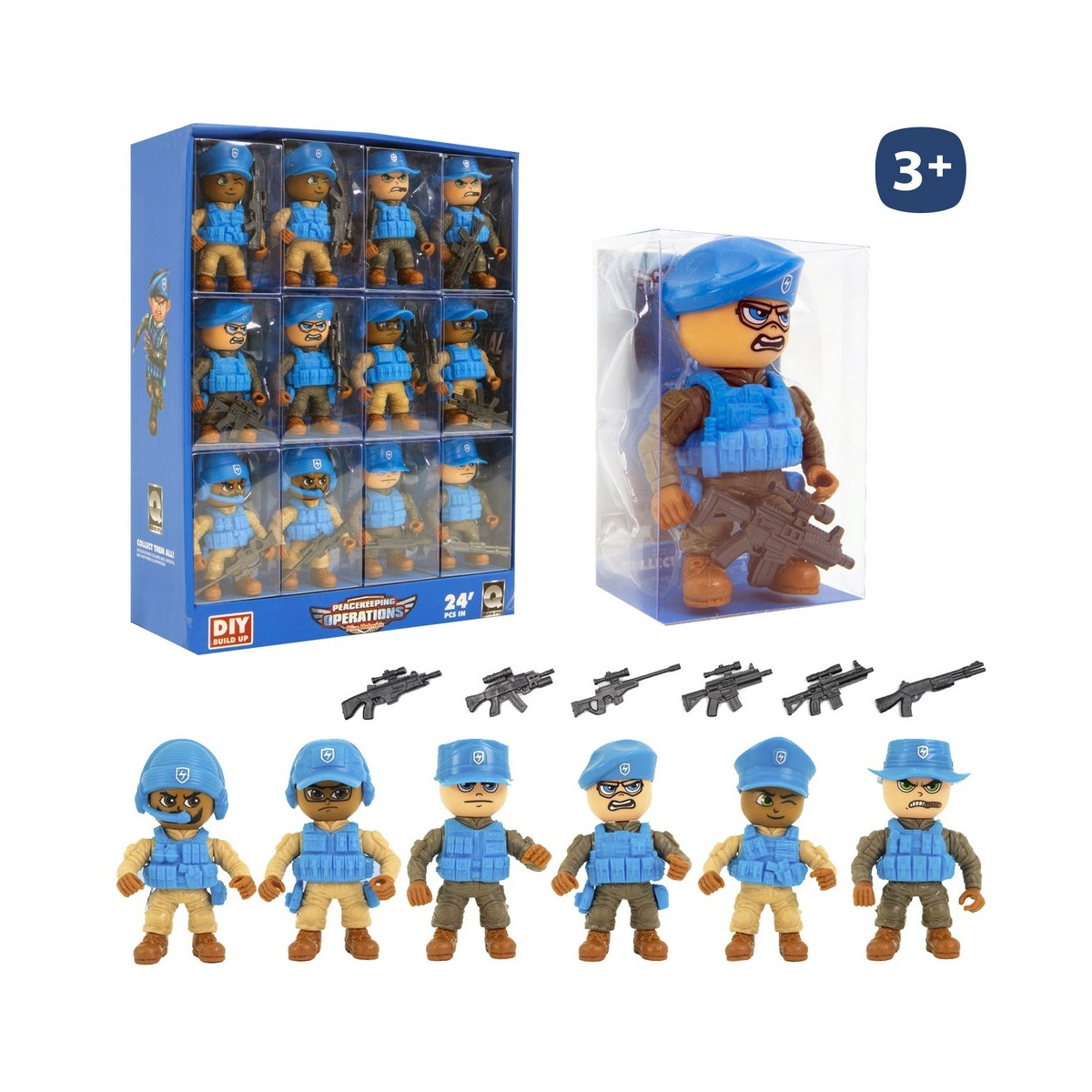 Figura articulada de brinquedo policial SWAT com acessórios