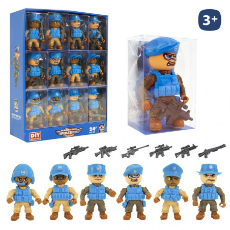 Figura articulada de brinquedo policial SWAT com acessórios