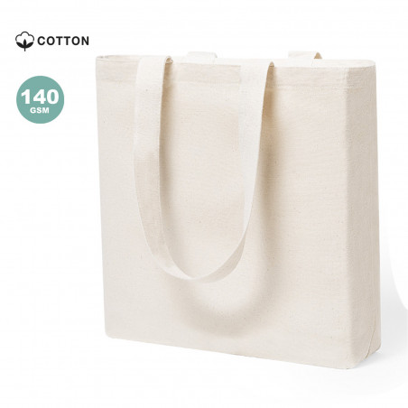 Bolsa tote de algodão branca com alças reforçadas para presentear