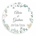 Etiqueta floral para detalhes personalizados