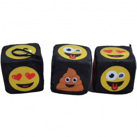 Dados de pelúcia com emoticons