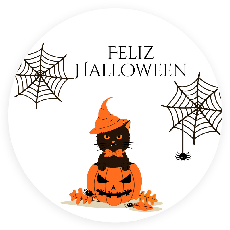 Adesivo de feliz halloween para detalhes de 3 cm