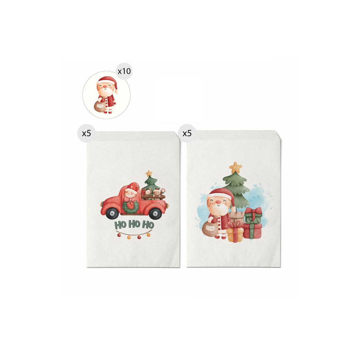 Envelopes para presente de Natal em pacote de 10, 16x24 cm