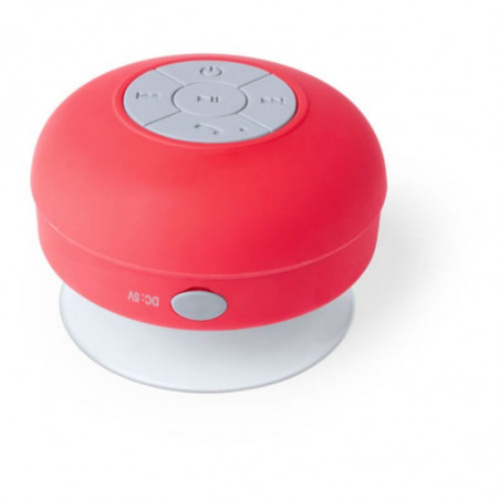 Alto falante bluetooth submersível vermelho com adesivo especial natal papai noel e amigos