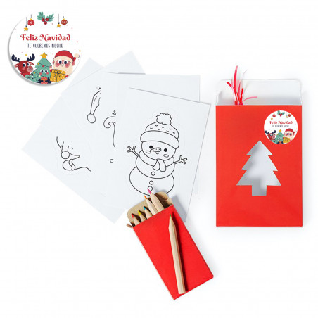 Decorações de Natal para colorir com lápis de cor em caixa personalizada