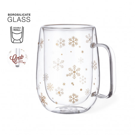 Caneca térmica de vidro de natal com adesivo decorativo personalizável para dar de presente