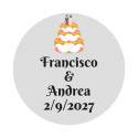 Fundo transparente adesivo customizável de bolo de casamento de 2cm para casamentos