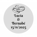 Isqueiro adesivo personalizado de 2 cm para detalhes do casamento