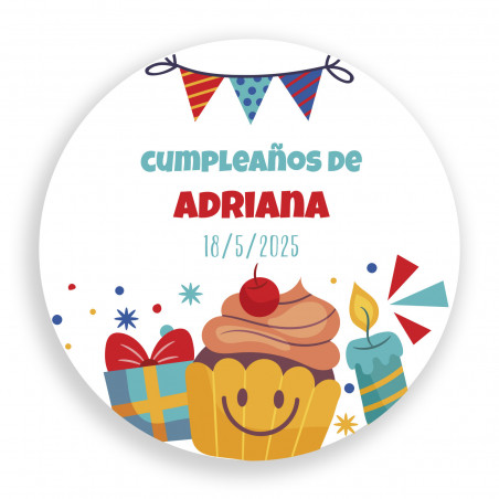 Blocos de quebra-cabeça de madeira com pirulito e adesivo de aniversário personalizado