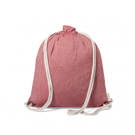 Mochila de corda com alças de várias cores