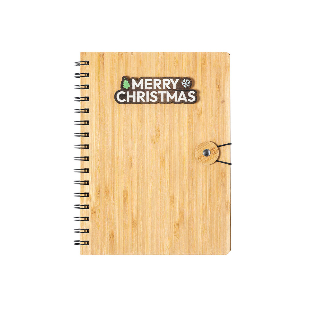 Caderno de anel com fecho e design de natal