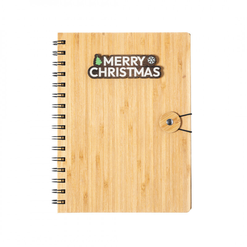 Caderno de anel com fecho e design de natal