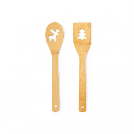 Utensílios de cozinha de bambu colher e remo para cozinha especial de natal