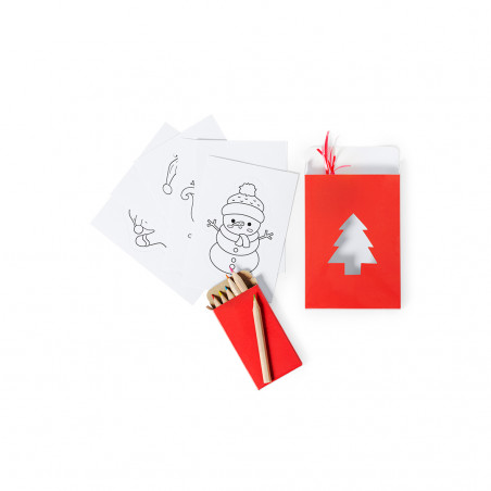 Conjunto de decorações de natal para colorir com lápis de cor