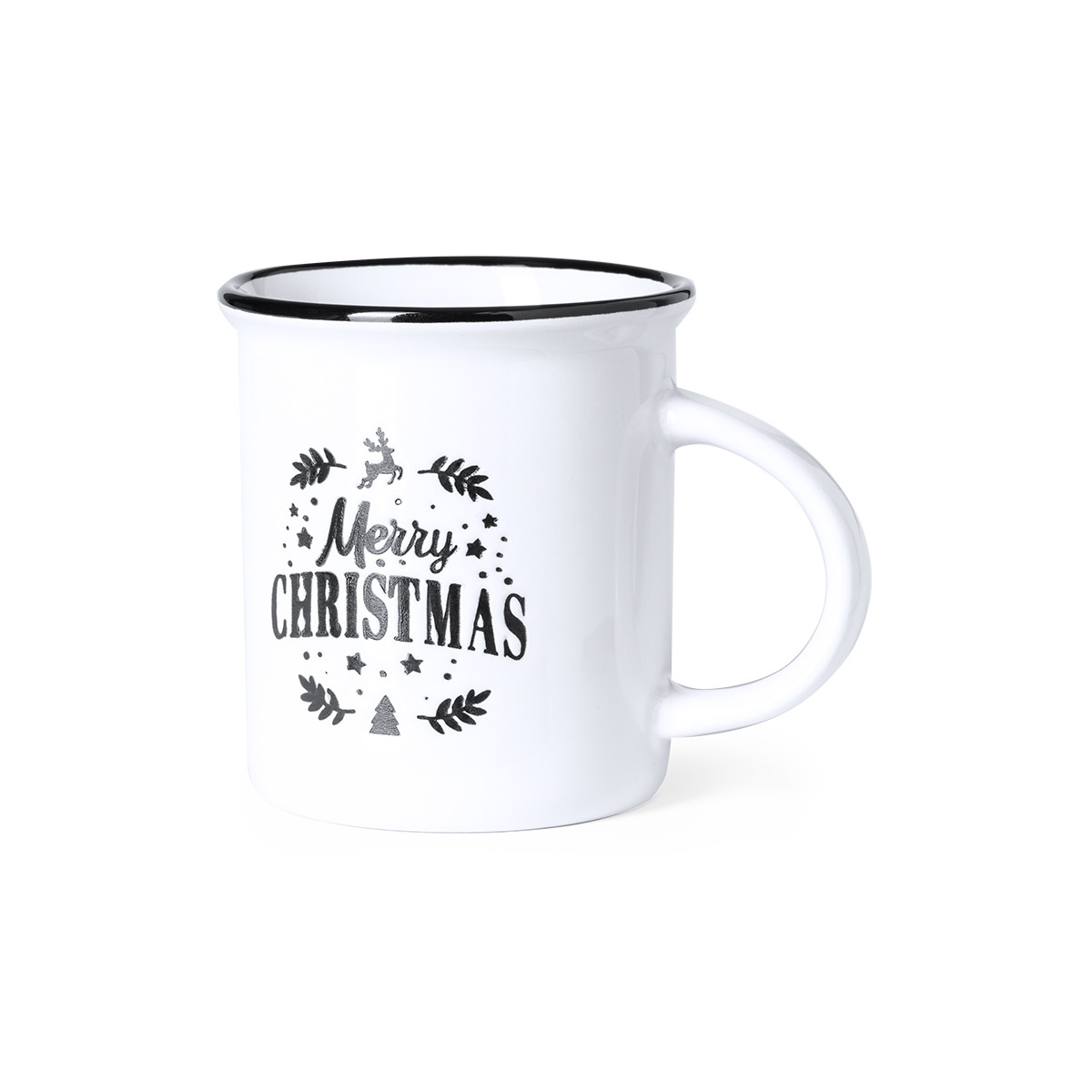 Caneca cerâmica de natal em branco