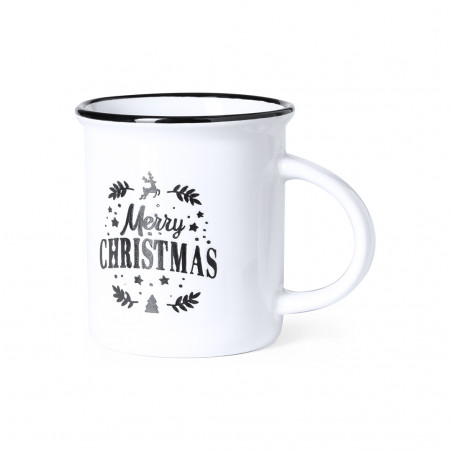 Caneca cerâmica de natal em branco