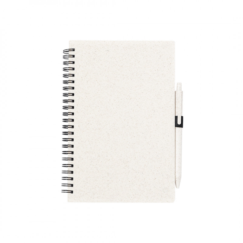 Caderno espiral tamanho a5 com caneta