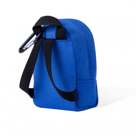 Bolsa em formato de mochila com mosquetão para dar de presente