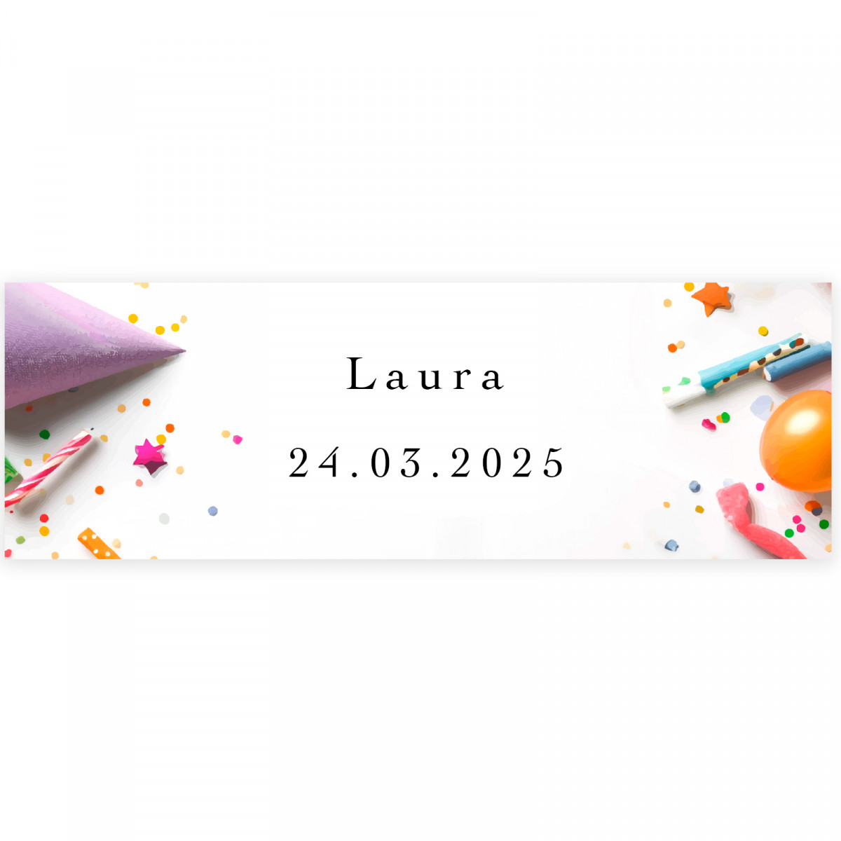 Adesivos para detalhes de aniversário 6x2cm personalizáveis