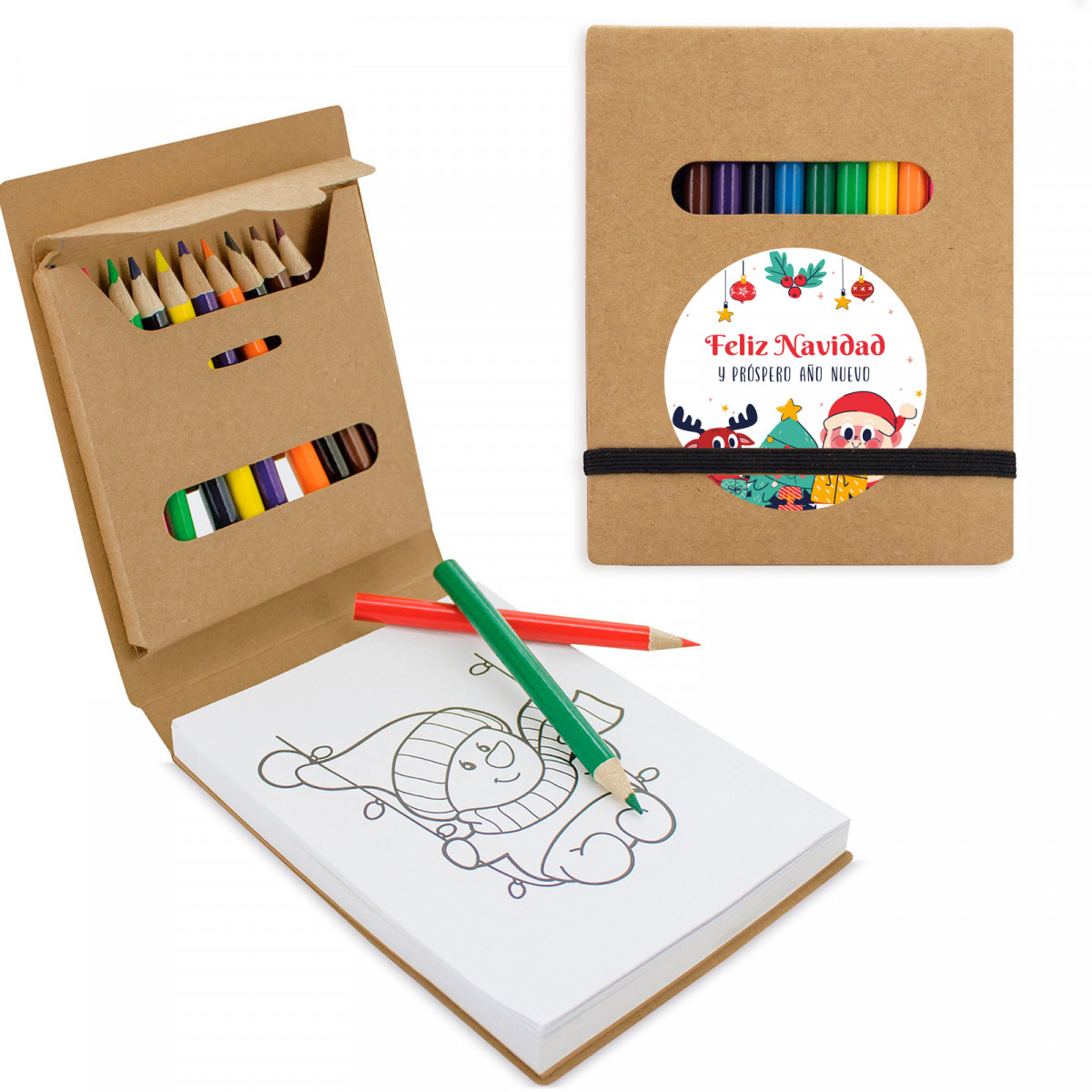 Livro de colorir com folhas e cores personalizadas para detalhes de natal