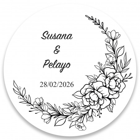 Espelho com tampa e adesivo personalizável para detalhes do casamento