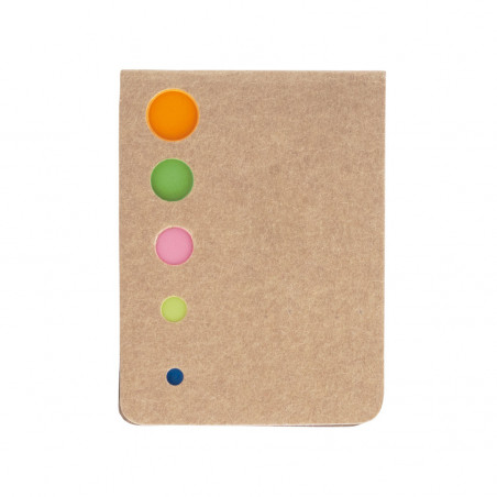 Bloco de notas post it com envelope kraft verde e adesivos personalizados