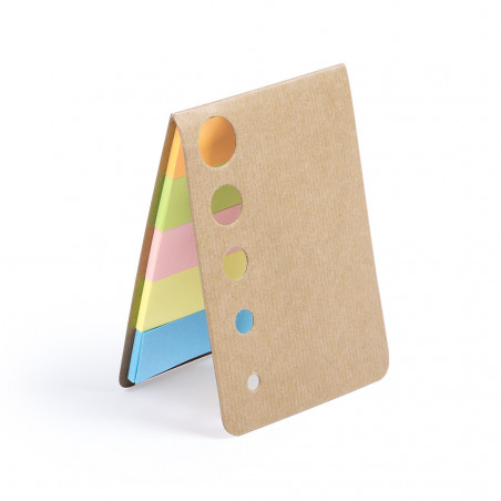 Bloco de notas post it com envelope kraft verde e adesivos personalizados