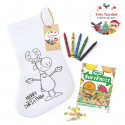 Meia de Natal para colorir personalizada com giz de cera e saco de doces detalhe natalino infantil