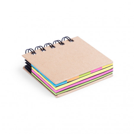 Caderno com post-its adesivos coloridos com adesivo de super-herói