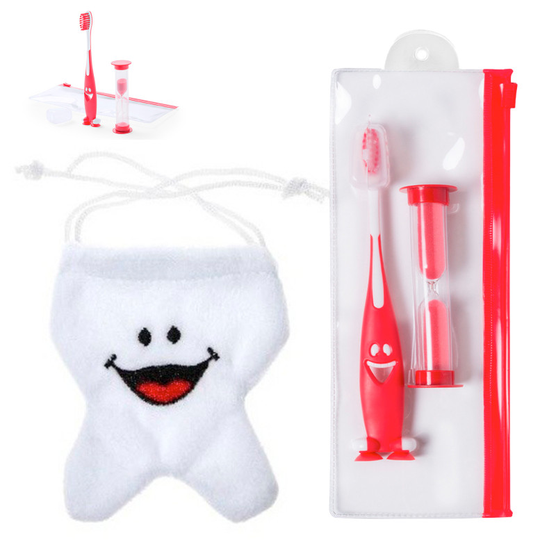 Pincel Feeling com ampulheta em estojo com bolsa para a fadinha dos dentes para detalhes